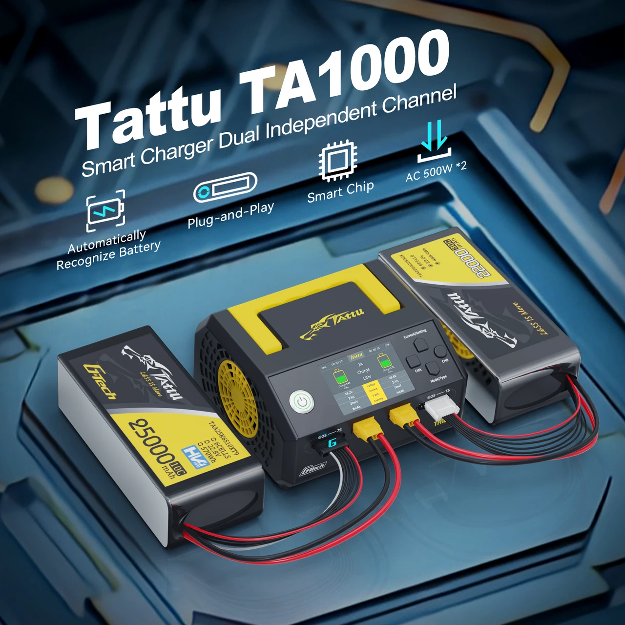 Ładowarka Tattu TA1000 G-Tech Dual-channel z dwoma niezależnymi kanałami