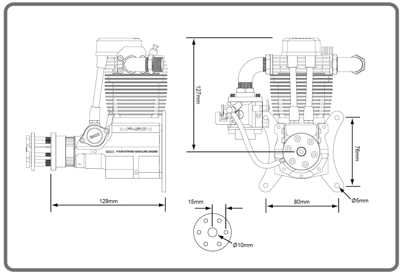 GAUI F-50-Four-Stroke-Gasoline-Engine