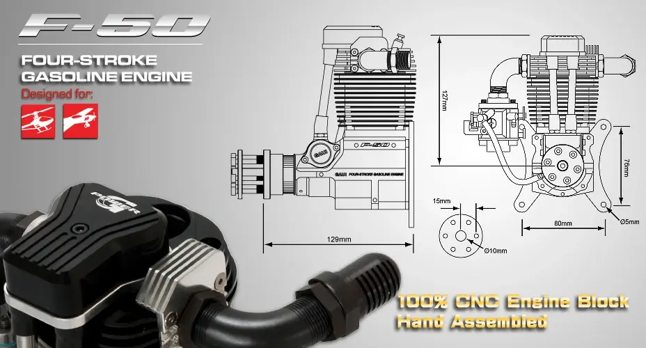 GAUI F-50-Four-Stroke-Gasoline-Engine
