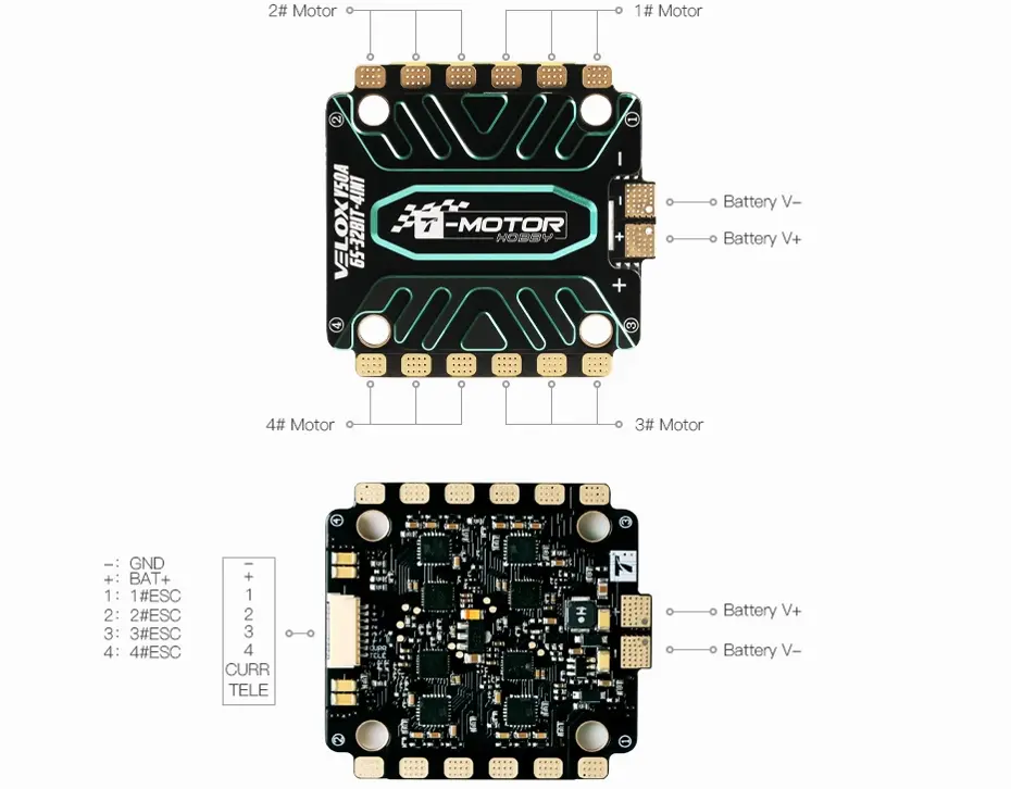 T-Motor-VELOX-V50A-3-6S-4in1-ESC