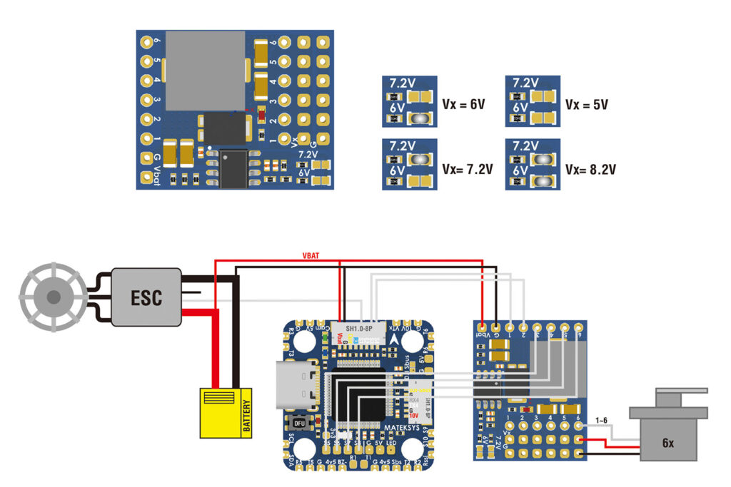 SERVO-PDB-BEC-schemat-podłączenia