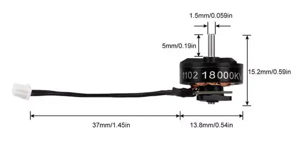 BetaFPV-1102-Brushless-Motors-37mm-Cable-18000KV-4pcs