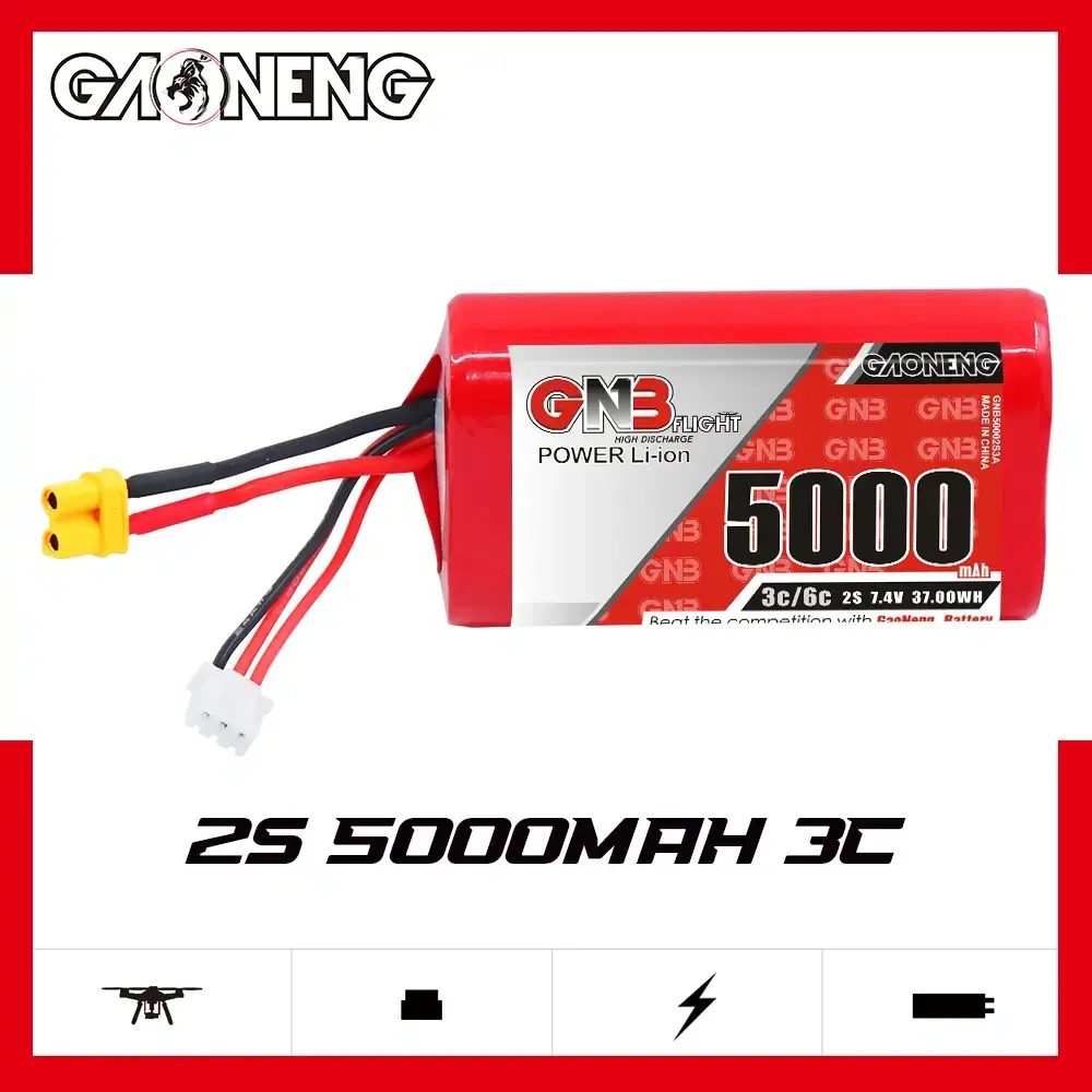 Akumulator-Li-Ion-GNB-5000mAh-2S1P-7.4V-3C-XT30