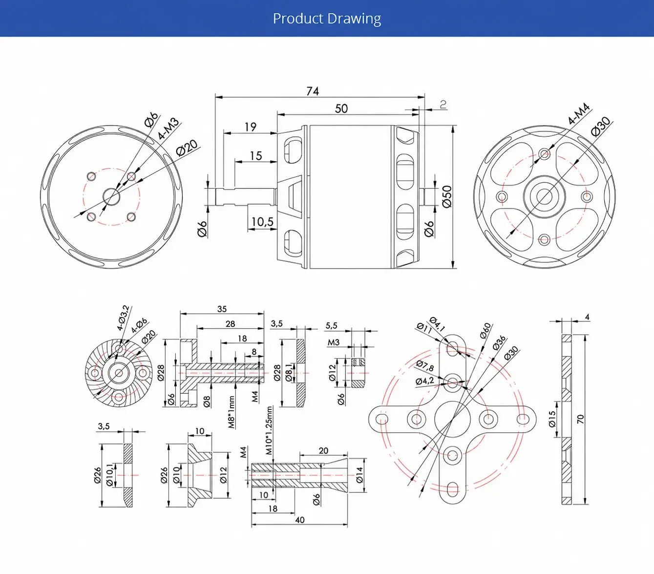 t-motor-at4125-long-shaft-fixed-wing-brushless-motor-kv250