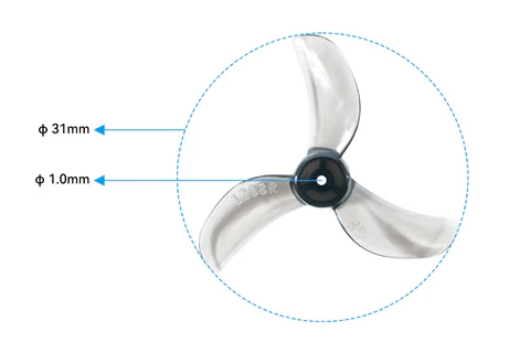 Śmigła-3-łopatowe-1.0mm-31mm-Gemfan-(12 SZTUK)