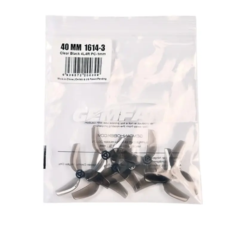Gemfan-40mm-1614-PC-3-Blade-1mm-4L4R-Clear-Black