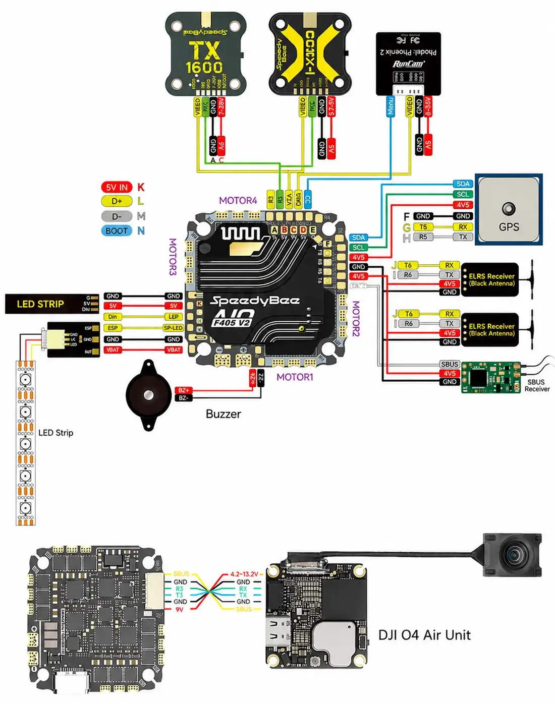 SpeedyBee-F405-AIO-V2-35/40A-Bluejay-25.5x25.5-3-6S-Flight-Controller