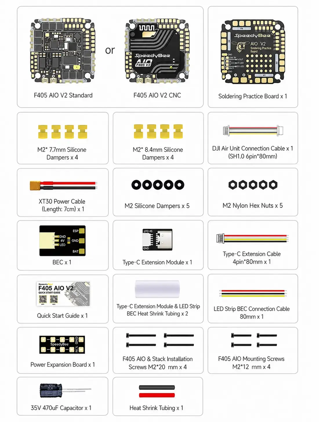 SpeedyBee-F405-AIO-V2-35/40A-Bluejay-25.5x25.5-3-6S-Flight-Controller