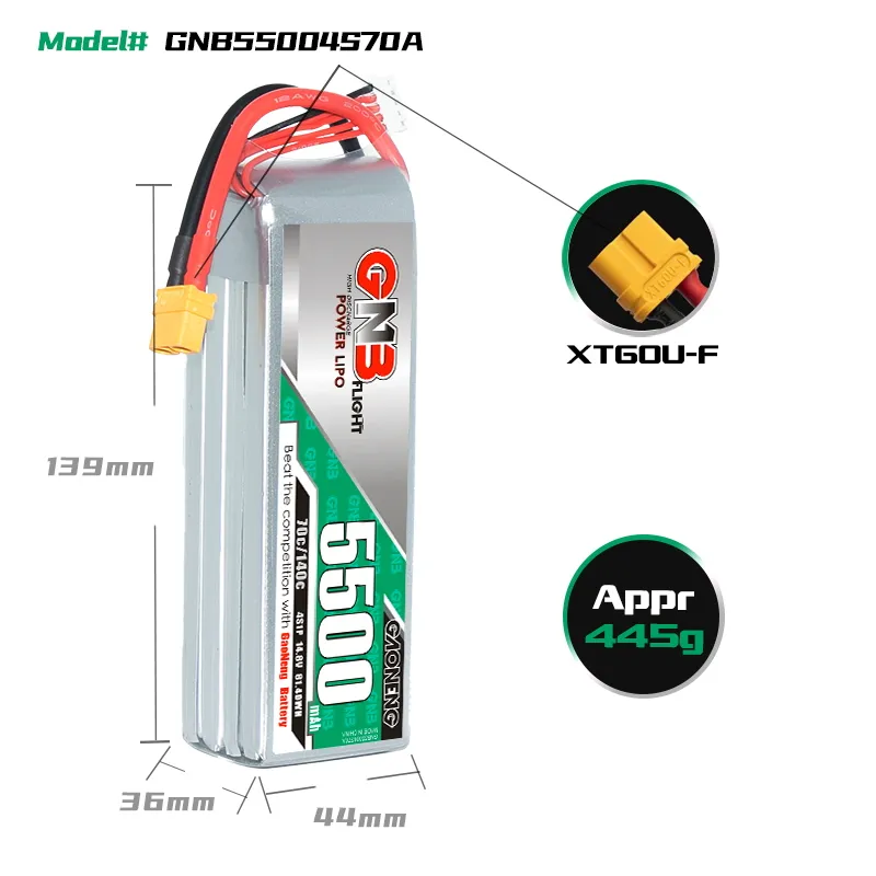 GAONENG-GNB-4S-14.8V-5500mAh-70C-XT60-LiPo-Battery