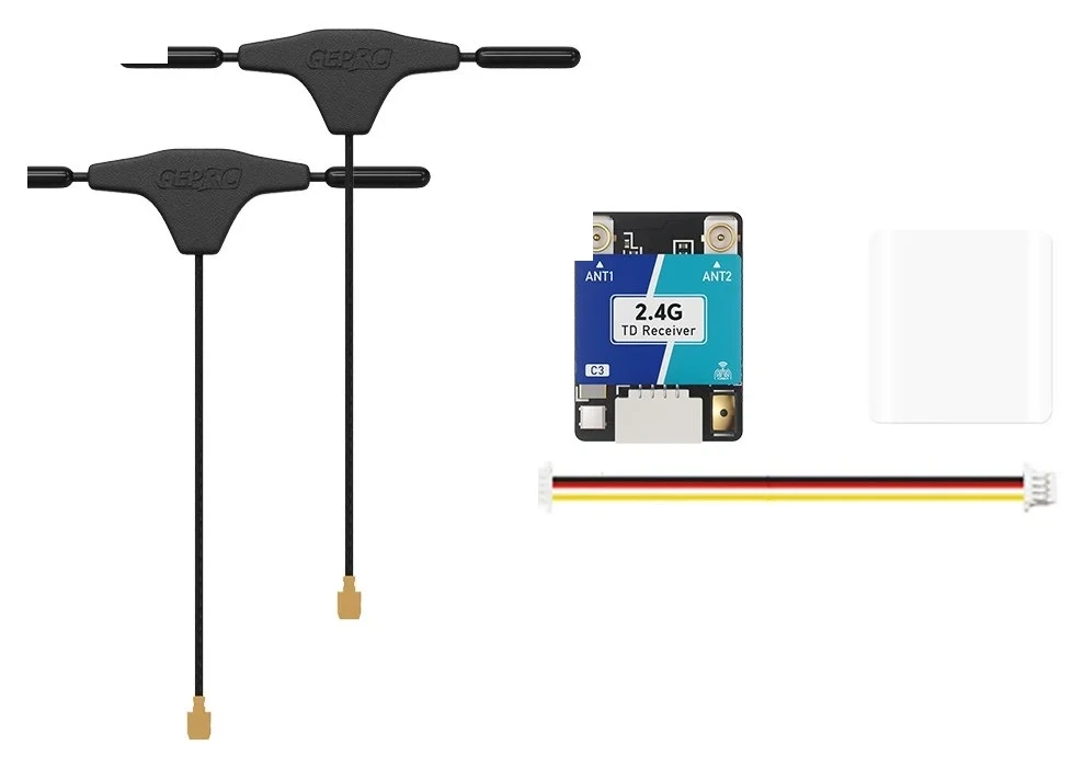 GEPRC ELRS Nano DUAL 2.4G C3 True Diversity Receiver package contents