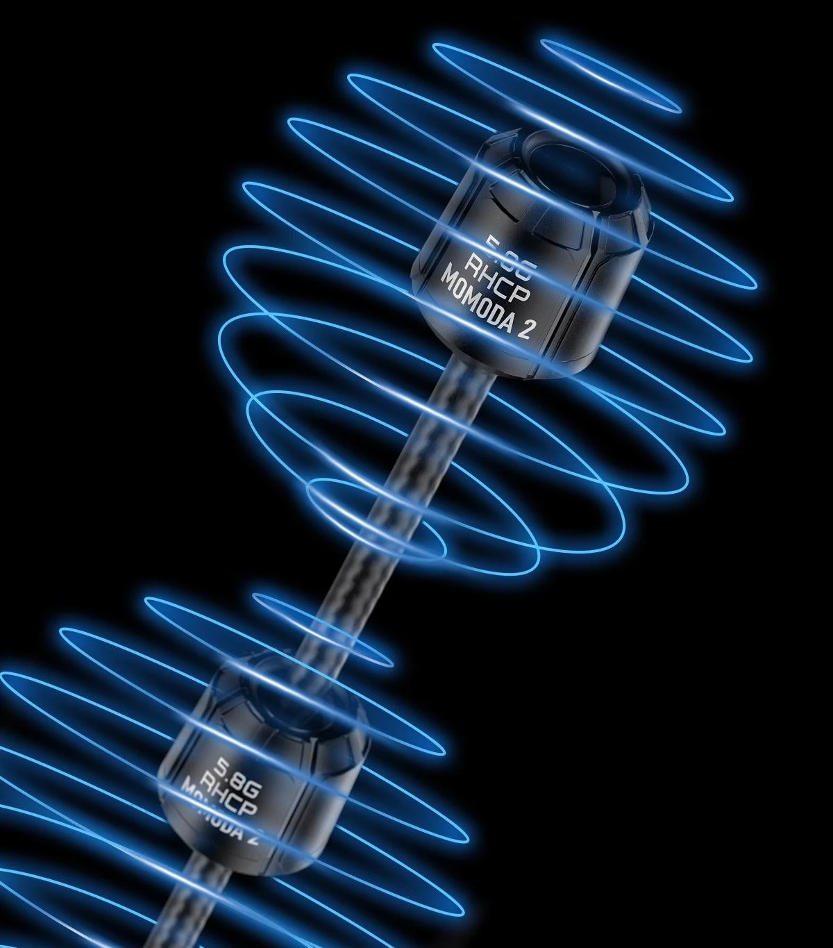 Dual-core RF design of the GEPRC Momoda2 5.8G DUAL antenna