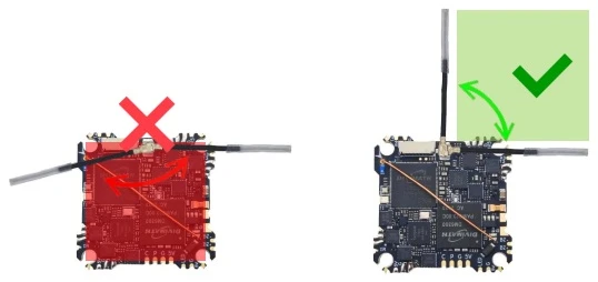 VTX antenna mounted outward on the HDZero AIO15
