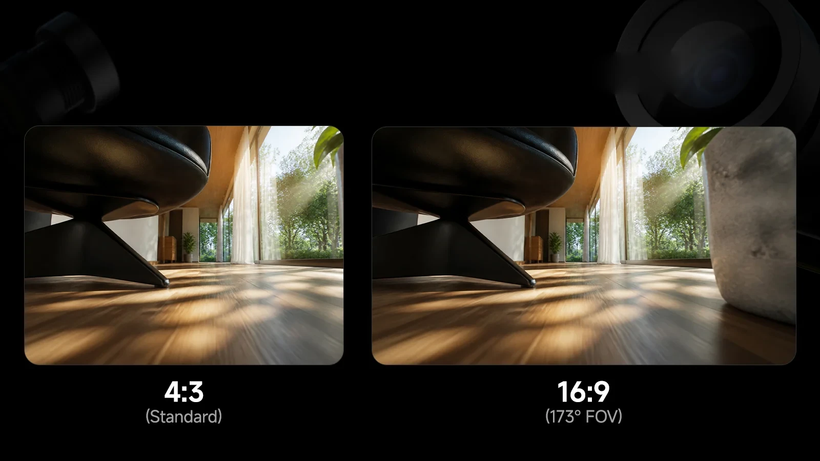 Air Camera 4:3 and 16:9 view comparison