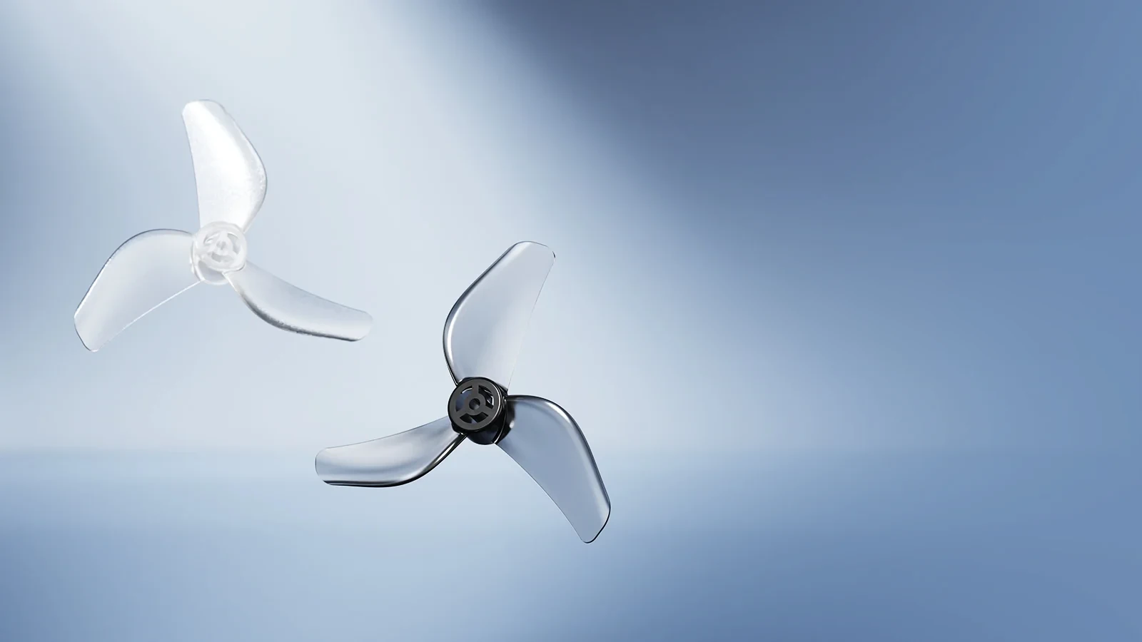 Gemfan 1207 3-blade Propellers 1.0mm Shaft Transparent Gray in transparent gray
