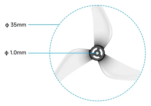 Gemfan 1409 3-Blade Propellers 1.0mm Shaft 12PCS dimensions