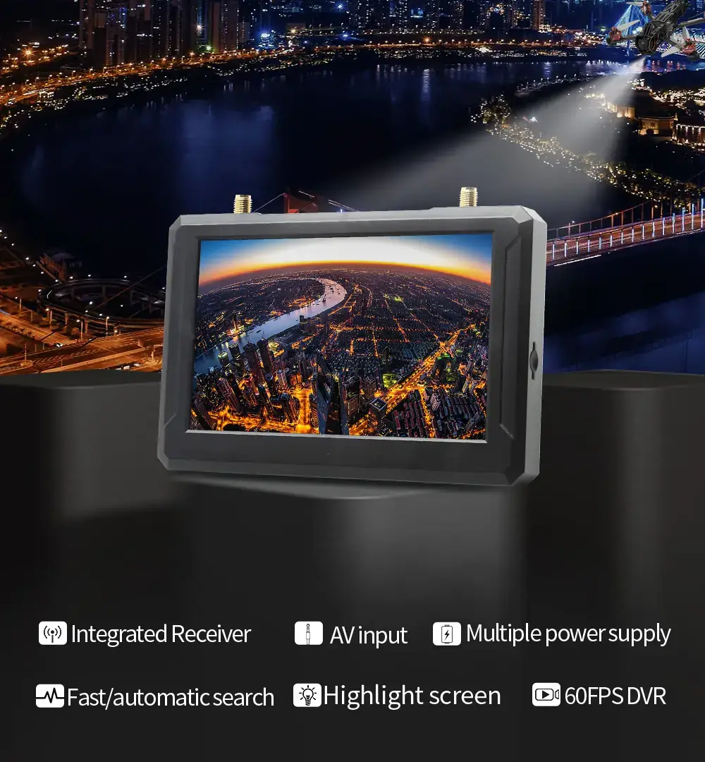 SKYZONE M5 FPV Monitor with a built-in SteadyView receiver