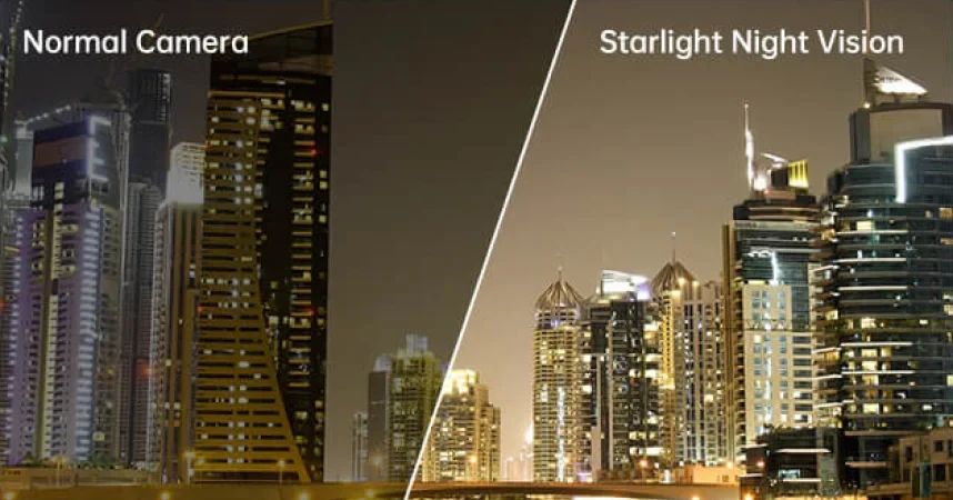 SIYI ZR30 Optical Pod starlight night vision compared with a normal camera