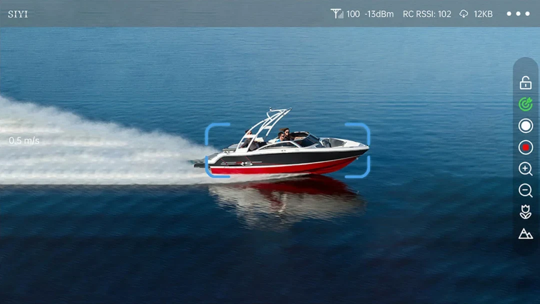 SIYI ZR30 Optical Pod AI tracking of a boat