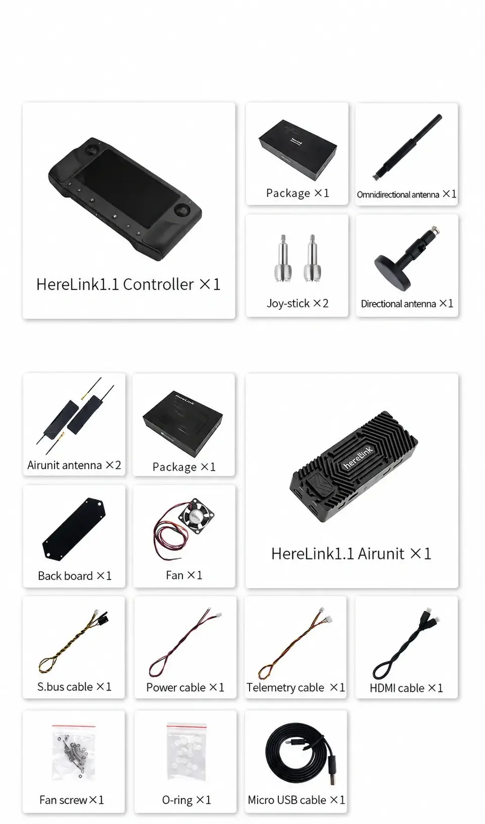 Herelink 1.1 package contents
