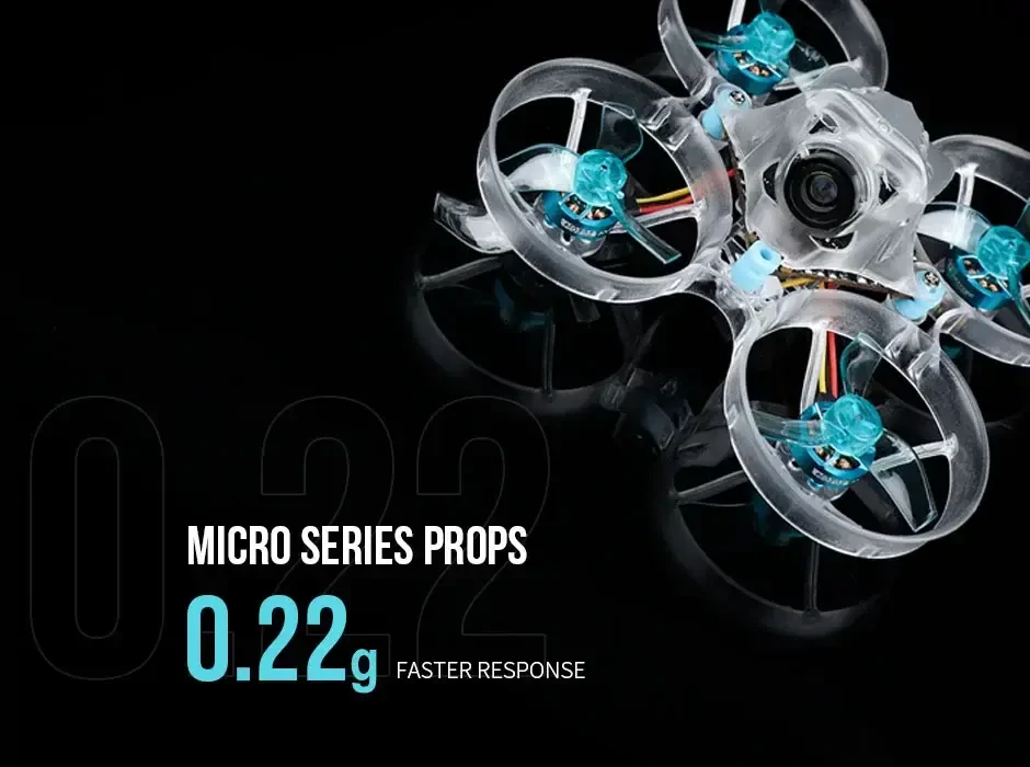 T-Motor M12199 propellers weighing 0.22g on a 65mm whoop