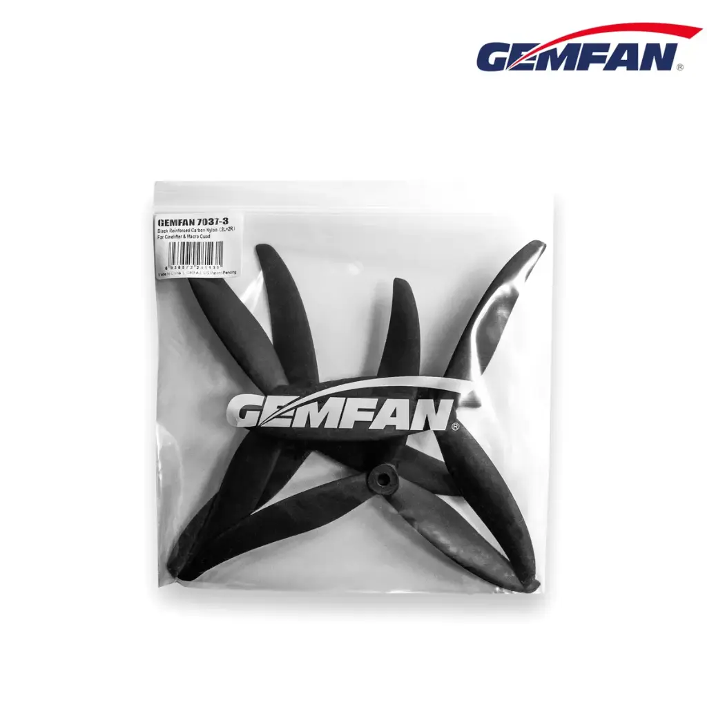 Śmigła-3-łopatowe-Gemfan-7037-Cinelifter-Carbon-Nylon-2L+2R-Czarne