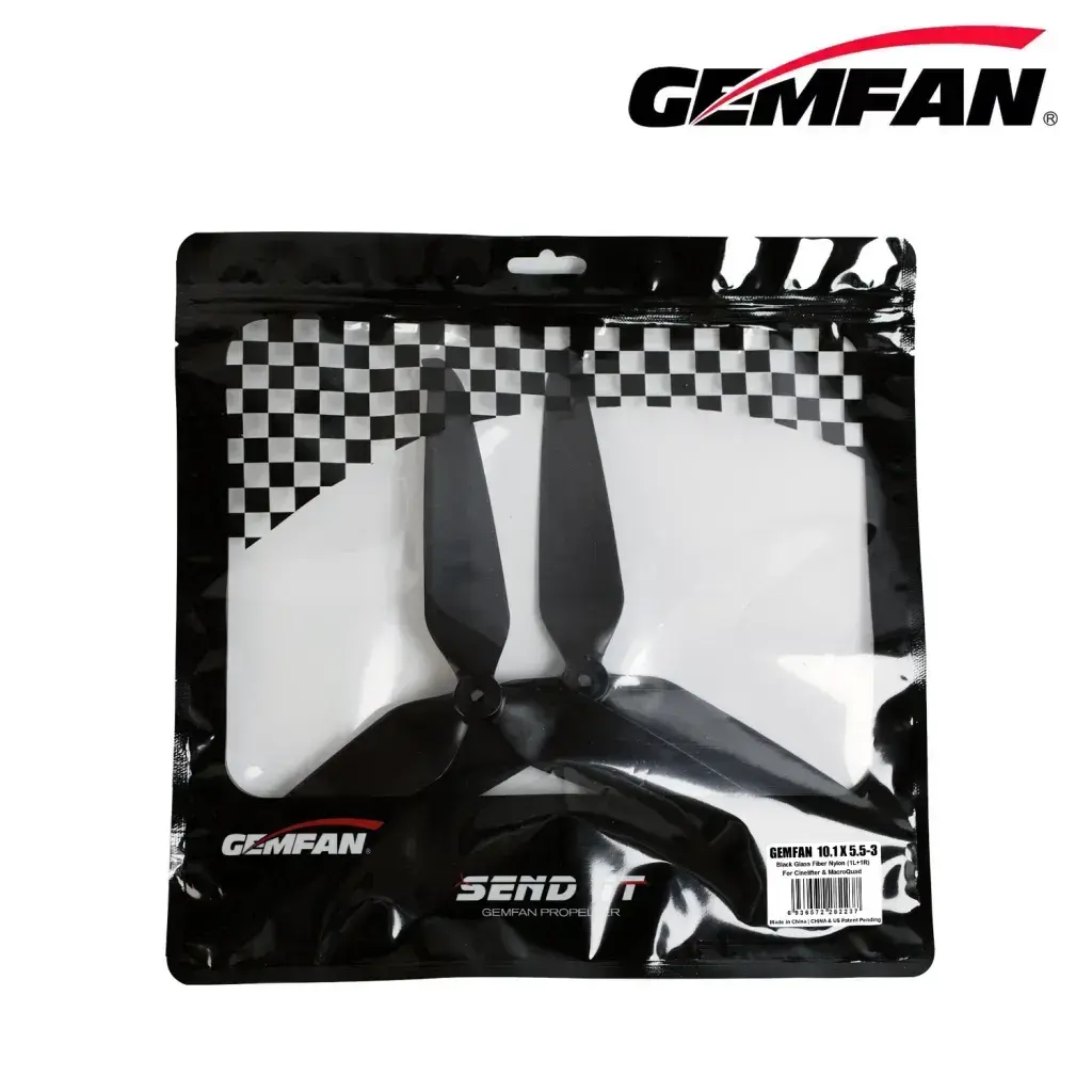 Śmigła-3-łopatowe-Gemfan-10.1X5.5-Cinelifter-GFRN-1L+1R-Czarne