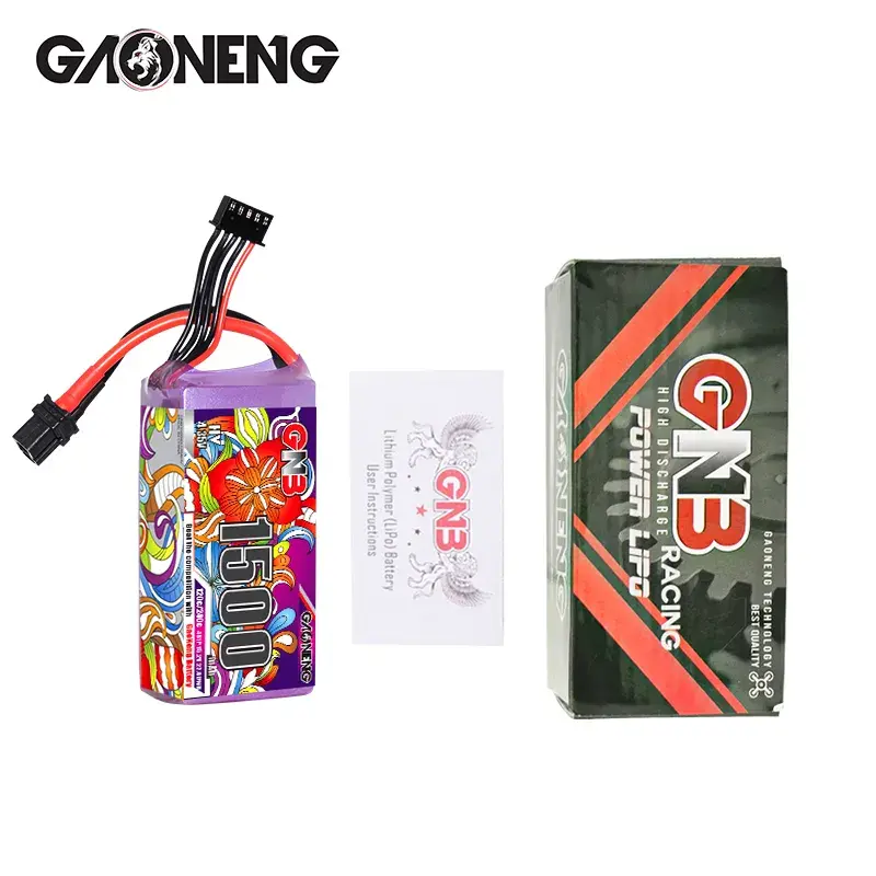 GAONENG GNB LiHV 4S 15.2V 1500mAh 120C XT60 LiPo Battery kit contents