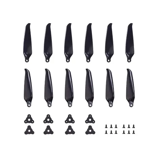 [PMGNF7036-3] Gemfan F7036 Folding 3 Blade Glass Fiber Nylon 2L2R Prop - Black (Unassembled)