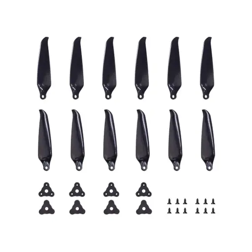 [PMGNF7036-3] Gemfan F7036 Folding 3 Blade Glass Fiber Nylon 2L2R Prop - Black (Unassembled)